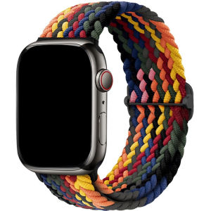 Nylon Elastic Strap for Smart Watch Ultra 2 49mm IWatch Series 12 11 10 9 8 SE 7 6 5 4 3 Bands 46mm 42mm 41mm 45mm 40mm 44mm 38mm Braided Adjustable Belt Bracelet Band for Women