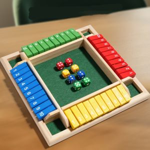 Wooden Number Dice Game Toy Colorful Eight Dice Educational Math Toy Party Interactive Leisure Wooden Product Family Interactive Table Game