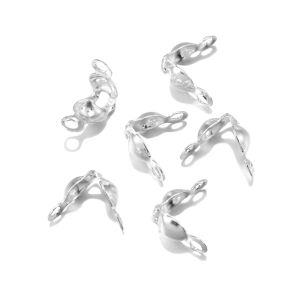 100pcs/lot Gold Connector Clasps Fitting 4*7mm Ball Chain Calottes End Crimps Beads Connectors Components For DIY Jewelry Making