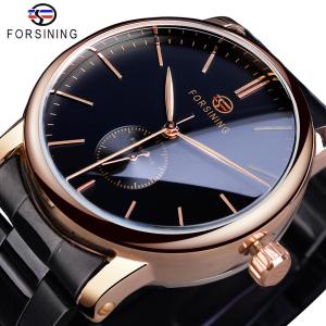 Forsining Mechanical Automatic Mens Watches Classic Man Watches Top Brand Luxury Silver Stainless Steel Business Fashion Clock