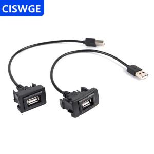 [COD] CISWGE AUTOPARTS Bộ chuyển đổi Cáp nối dài Nam sang nữ bảng điều khiển USB 2.0 gắn phẳng Bảng điều khiển xe hơi cho VIGO RAV4