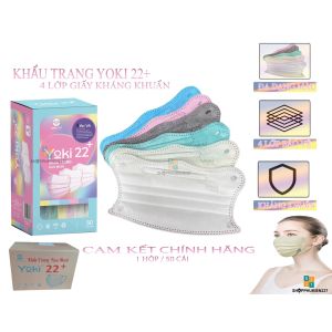 Thùng 300 Cái Khẩu Trang Y Tế KF94 Yoki 22 Kiểu Dáng Hình Cua Hàng 4 Lớp Kháng Khuẩn