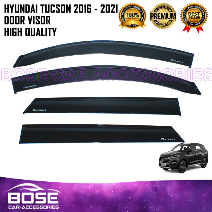 thumbnail image 2 of 707MOTORING Smoked In-Channel Rain Guards – 4pc For Hyundai Tucson 2016-2020 2 of 6