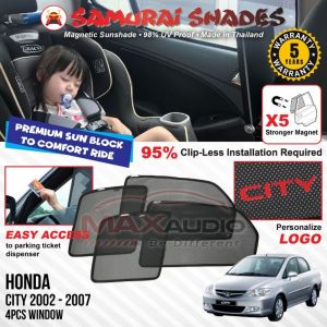 HONDA CITY GD8/ GD9 2003 - 2007 X5 MAGNET KUAT Sunshade SAMURAI SHADES Magnetik Sun Shade Pelindung Matahari Kereta [FREE🎁]