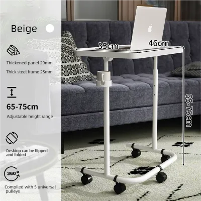 Italian Lifting Side Table Sofa Edge Table Movable Computer Table Adjustable Bedside Desk with Wheels Creative Book Desk