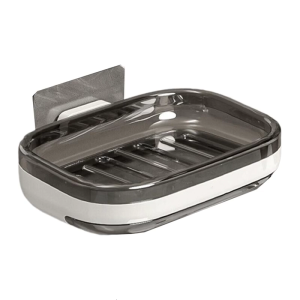 Space Saving Soap Dish Holder 1 or 2 Tiers Wall Mount Design Waterproof Surfaces Strong Adhesive Backing for Renters Bathroom