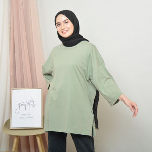 Kaos Oversized Lengan 7/8 Hijab Friendly Ter Best Seller Tshirt Cotton Combad Premium