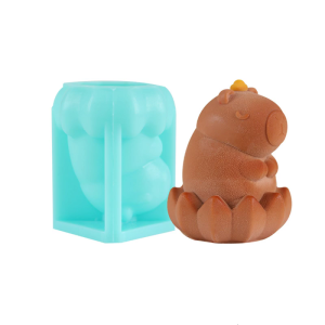 คาปิบาราแบบสร้างสรรค์แม่พิมพ์อบเค้กทำจากซิลิโคนรูปดอกไม้เจลลี่ช็อคโกแลตทำความสะอาดง่ายดีไซน์ขนมแนวศิลปะ