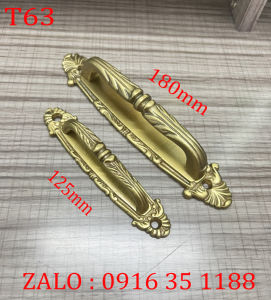 Tay nắm tủ T63 chất liệu đồng thau cao cấp dày đặc kiểu dáng cổ điển sang trọng