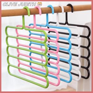 CISWGE Quần áo treo quần móc chủ sở hữu lưu trữ tủ quần áo tổ chức 5 lớp quần khăn khăn kệ lưu trữ tổ chức