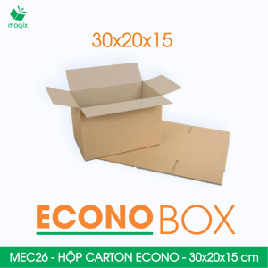 MEC26 - 30x20x15 cm - 20 hộp carton đóng hàng siêu tiết kiệm - Thùng carton | Magix Packaging