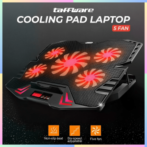 FAST DELIVERY Stand Laptop Pendingin FAN Cooling Pad dengan 5 Kipas 2600RPM 9-17 Inch Portable