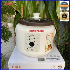Nồi hầm nấu chậm chính hãng Unie 2 lit lòng sứ tráng men chống dínhtự ngắt cống suất caodùng gia đình