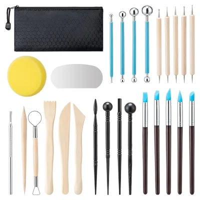 Clay Tools Kit 27 PCS Pottery Tools Practical Polymer Clay Sculpting Tools Kit Air Dry Clay Tools Set for Kids