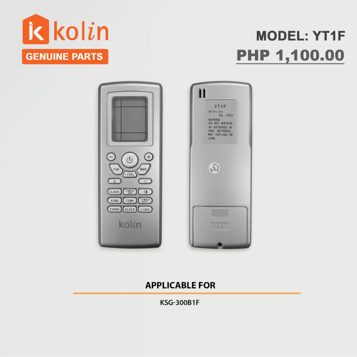 YT1F KOLIN REMOTE CONTROL Lazada PH