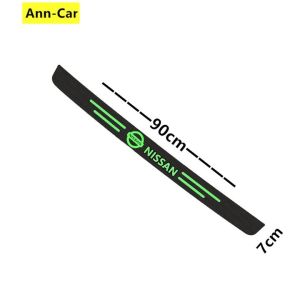 【 Ann-Car】4ชิ้น/เซ็ตรถส่องสว่างประตูด้านข้างขั้นตอนงัวแถบคาร์บอนไฟเบอร์หนังป้องกันรอยขีดข่วนป้องกันสติ๊กเกอร์ไฟเบอร์สำหรับนิสสัน Nismo XT Rail Almera Qashqai Tiida เทียน่าเรืองแสงในที่มืด