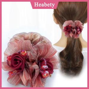 Heabety Ban Nhạc Cao Su Mũ Hoa Tóc Dây Phụ Nữ Thanh Lịch Updo Đuôi Ngựa Đàn Hồi Lớn Scrunchie Phụ Kiện Tóc Cho Phụ Nữ