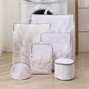 LIANG โพลีเอสเตอร์ ถุงซักผ้าซัก ใช้ซ้ำได้ ซิปซิปรูด กระเป๋าดูแลเสื้อผ้า ทนทานต่อการใช้งาน หนาขึ้น ถุงซักมือ การดูแลเสื้อผ้าเครื่องซักผ้า