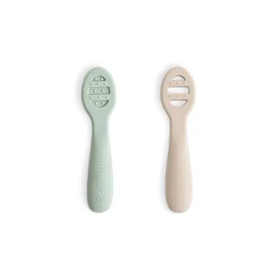 Mushie First Feeding Baby Spoons (2-pack) Food Grade Silicone