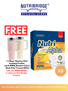 Nutribridge Nutri Alpha | Daily Wellness Supplement | Blood Sugar Support Formula | Creamy Vanilla Flavour | 2 Boxes | Halal