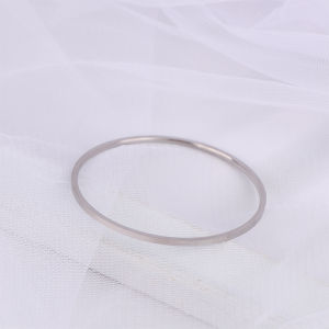 [haoh] Titanium Steel Simple Plain Circle Thin Bangle For Women Vintage Bracelet Jewelry Pary Gift