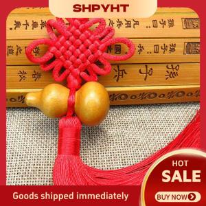 SHPYHT 1 cái bùa may mắn Mặt dây chuyền bầu phong thủy thắt nút Trung Quốc trang trí nhà xe hơi