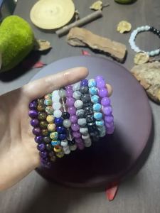 Cross-border new natural stone amethyst citrine and green Donglin bead bracelet exuding a luxurious and elegant style