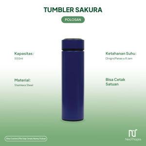 Tumbler Custom Sakura Laser Grafir Cetak Nama Logo Karakter Souvenir Promosi Murah