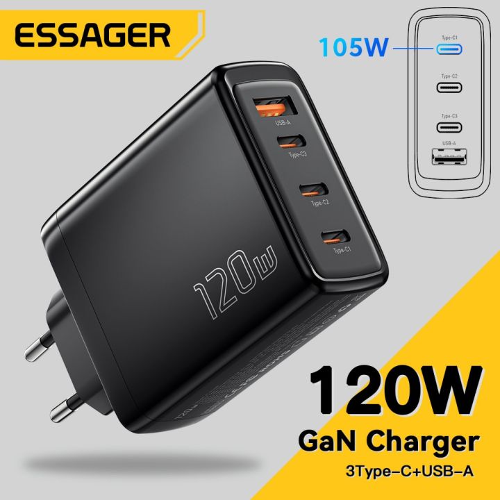 Essager 120W Gan Sạc 100W loại USB C Sạc Máy Tính Xách Tay 100W Pd QC 4 ...