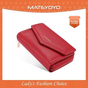 MATEYOYO Womens Wallet Simple Fashion Purse Large Capacity Money Bag Multifunctional Clutch Wallet PU Leather Card Wallet Zipper Coin Pocket