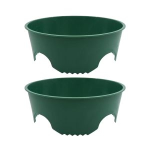 AZDH 2 Pieces Smooth Edges Planting Growth Rings Root Watering Deep Watering Deep-Root Irrigation Basin Garden Cloches Grass Prevention Round Plant Edging For Vegetables Flowers Trees
