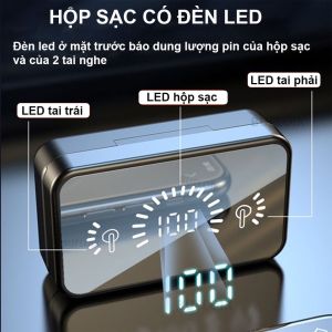 Tai Nghe Bluetooth không Dây S20 V5.3 Âm Thanh Hifi 9D Cực Hay Có Micro Màn hình LED chống thấm nước Pin Trâu - BH Lỗi 1 đổi 1