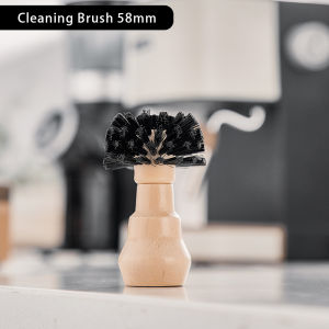 Vision Coffee Portafilter Basket Cleaning Brush Coffee Filter Brush Fits for 54mm/58mm Espresso Portable Barista Machine Cleaning Tool for Restaurants - Stiff Bristles and Wood Handle
