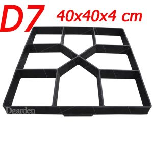 dgarden แม่พิมพ์บล็อคทางเดิน ลายหินกาบ  ลายอิฐ สำหรับหล่อทางเดินในสวนขนาดใหญ่สีดำ