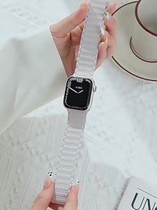 Suitable for Watch678910 Silicone magnetic replacement S12 Contrast Color iwatch11 Workwear watch strap
