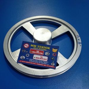 Pully A1 x 8 inch as 0 10 12 14 15 16 17 18 19 20 22 24 25 1" 28 30 32 mm Alumunium Poli polli puli Allumunium all A1 8" A1x8" A1x8 A 1x8" 1x8 A 1 x 8" Pulley As Buntu lobang lubang