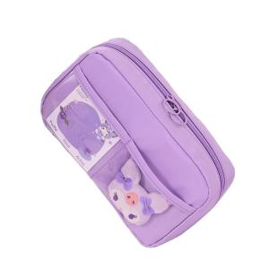 Oldlaiben 5-Layer Large Capacity Transparent Pencil Case Stationery Box Cinnamoroll Kuromi Melody with Free Sticker 大容量笔袋