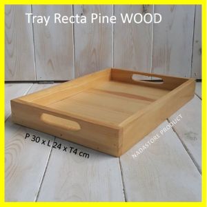 Serving Tray – Crafted from Fir Wood and with Two Handles W-015