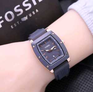 ( BISA COD ) JAM TANGAN WANITA FOXXIL STRAP RUBBER TANGGAL AKTIF FASHION FREE BOX FREE BATERAI CADANGANA NALOG QUARTZ