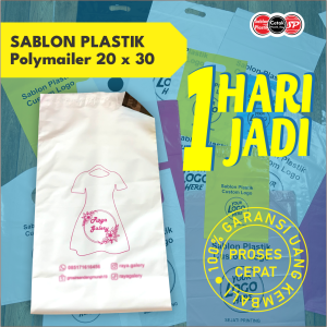 (Isi 100 pcs) Sablon Plastik Packing Olshop Uk. 20cm x 30cm Plastik Packing - POLYMAILER