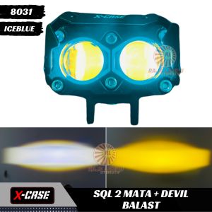 LAMPU TEMBAK LASER LED SQL 2 MATA PLUS DEVIL DAN BALAST WATERPROOF PUTIH KUNING UNIVERSAL
