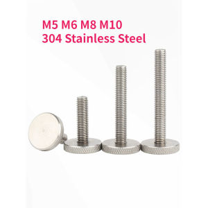 M5 M6 M8 M10 GB835 304 A2-70 Stainless Steel Knurl Flat Head Hand Tighten Curtain Wall Glass Thumb Screw Bolt