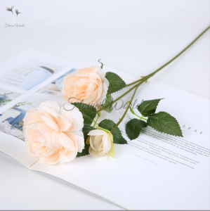 [FlowerWorld]Artificial Bunga Peony 3 Cabang Bunga Palsu Plastik Buatan Imitasi Hias Dekor Buket Bouquet Rumah Pesta/Bunga Hias Plastik/Bunga Hias Plastik Murah Dan Import/Bunga Hias Per Tangkai