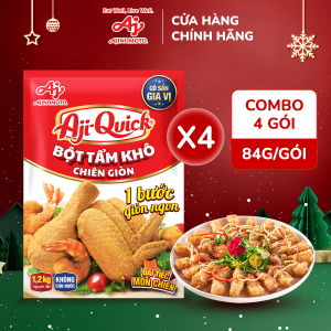 Combo 4 Gói Gia Vị Nêm Sẵn Aji-Quick® Bột Tẩm Khô Chiên Giòn 84g/Gói