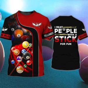 2024 Tshirts for Men Billiards 3D Printing Short Sleeves Top Breathable Round Neck T Shirt