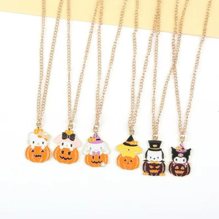 Halloween Sanrio Necklace for Boys Girls Cartoon Funny Alloy Pendant