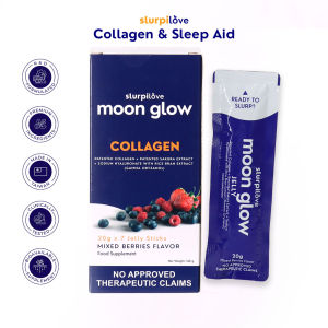 Slurpilove Moon Glow Jelly - 1 Box (7 sticks): For Stress Relief Restful Sleep and Skin Glow-Up