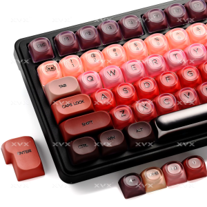 Nắp phím XVX Berry Kiss Kết cấu mờ Kem nền Gradient & Chủ đề son môi đỏ Keycaps 75% Thuốc nhuộm phụ Pbt + Pc HOA Hồ sơ 132 phím