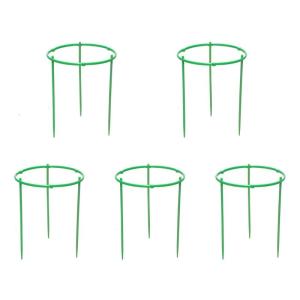 Set of 5 Tomato Cage Stake Tower for Raised Garden Bed Sturdy Trellis for Pots and Garden Use Green Extra Bold