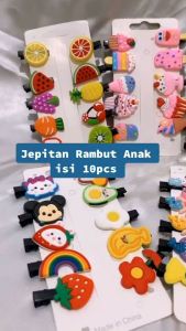 Jepit Rainbow isi 10 Pcs Rambut Anak Warna Warni Lucu Murah / Jepit rambut anak perempuan / Jepit rambut karakter / Jepit Rambut isi 10 PCS Motif Cartoon Dan Buah / Jepit Rambut Kekinian / Jepit Rambut Anak Lucu / Jepit Karet / Jepit Silikon